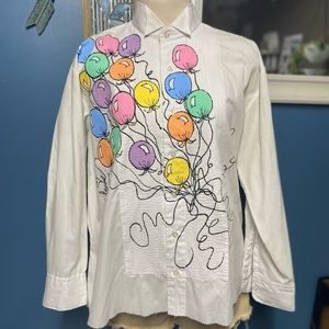 Rare Vintage Chaplin Balloon Signed Devil New Orleans Button Shirt